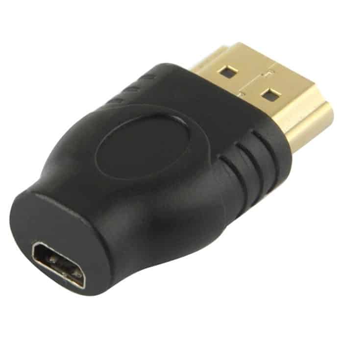 Vergoldeter 19-poliger HDMI-Stecker auf Micro-HDMI-Buchse (schwarz) – Bild 1