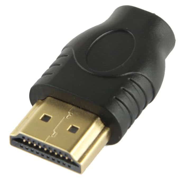 Vergoldeter 19-poliger HDMI-Stecker auf Micro-HDMI-Buchse (schwarz) – Bild 2