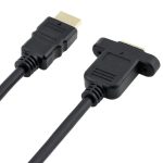 30 cm HDMI (Typ A) Stecker auf HDMI (Typ A) Buchse Adapterkabel mit 2 Schraubenlöchern – Bild 3