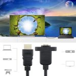 30 cm HDMI (Typ A) Stecker auf HDMI (Typ A) Buchse Adapterkabel mit 2 Schraubenlöchern – Bild 4