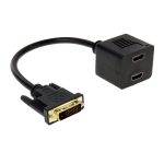 29,5 cm DVI 24+1 Pin Stecker auf 2 x HDMI Buchse Splitterkabel, DVI 24+1 Pin Male to 2 x HDMI Female