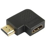 Vergoldeter HDMI-19-Pin-Stecker auf HDMI-19-Pin-Buchse-Adapter mit 90-Grad-Winkel, HDMI Male to Female