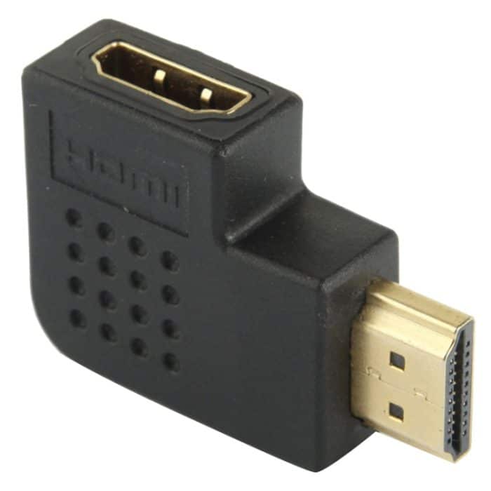 Vergoldeter HDMI-19-Pin-Stecker auf HDMI-19-Pin-Buchse-Adapter mit 90-Grad-Winkel, HDMI Male to Female – Bild 3