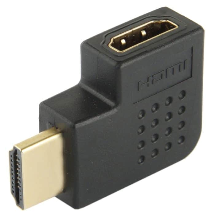 Vergoldeter HDMI-19-Pin-Stecker auf HDMI-19-Pin-Buchse-Adapter mit 90-Grad-Winkel, HDMI Male to Female – Bild 4