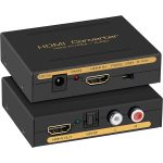 HDMI zu HDMI + Audio (SPDIF + R/L) Konverter (EU-Stecker), HDMI to HDMI + Audio