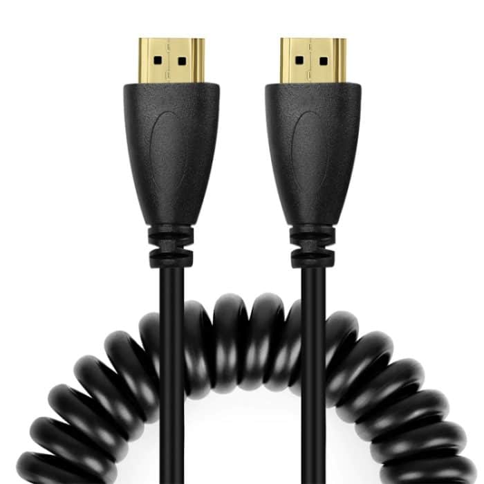 S-HDMI-2001.jpg 1.4 Version, vergoldetes 19-poliges HDMI-Stecker-zu-HDMI-Stecker-Spiralkabel, Unterstützung 3D / Ethernet, Länge: 60 cm (kann auf bis zu 2 m verlängert werden) – Bild 1
