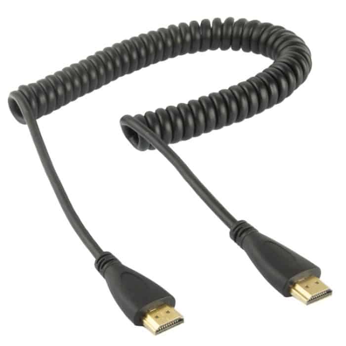 1.4 Version, vergoldetes 19-poliges HDMI-Stecker-zu-HDMI-Stecker-Spiralkabel, Unterstützung 3D / Ethernet, Länge: 60 cm (kann auf bis zu 2 m verlängert werden) – Bild 2