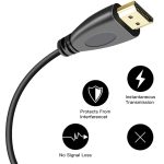 1.4 Version, vergoldetes 19-poliges HDMI-Stecker-zu-HDMI-Stecker-Spiralkabel, Unterstützung 3D / Ethernet, Länge: 60 cm (kann auf bis zu 2 m verlängert werden) – Bild 3
