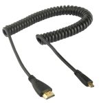 1.4 Version, vergoldetes Micro-HDMI-Stecker-zu-HDMI-Stecker-Spiralkabel, Unterstützung 3D / Ethernet, Länge: 60 cm (kann auf bis zu 2 m verlängert werden) – Bild 2