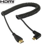 1.4 Version Vergoldetes Mini-HDMI-Stecker-zu-HDMI-Stecker-Spiralkabel, Unterstützung 3D / Ethernet, Länge: 0,6 m-2 m – Bild 2