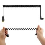 1.4 Version Vergoldetes Mini-HDMI-Stecker-zu-HDMI-Stecker-Spiralkabel, Unterstützung 3D / Ethernet, Länge: 0,6 m-2 m – Bild 5