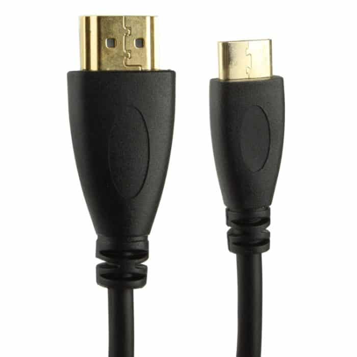1.4 Version, vergoldetes Mini-HDMI-Stecker-zu-HDMI-Stecker-Spiralkabel, Unterstützung 3D / Ethernet, Länge: 60 cm (kann bis zu 2 m verlängert werden) – Bild 3