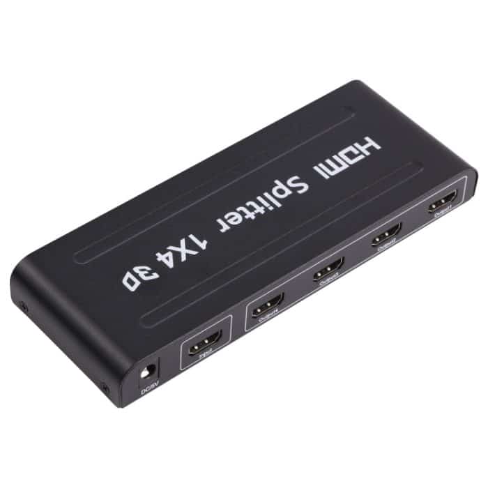1080p 1x4 HDMI-Splitter, 1.4 Version, EU-Stecker (schwarz) – Bild 1