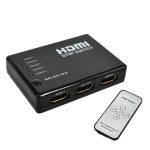 5 Ports 1080P HDMI-Switch mit Fernbedienung, unterstützt HDTV (schwarz)