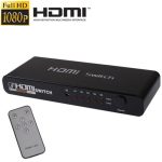 5 Ports Full HD 1080P HDMI-Switch mit Switch und Fernbedienung, Version 1.3 (5 Ports HDMI-Eingang, 1 Port HDMI-Ausgang) (schwarz)