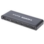 Full HD 1080P HDMI-Schalter mit 5 Anschlüssen, Fernbedienung und LED-Anzeige (schwarz)