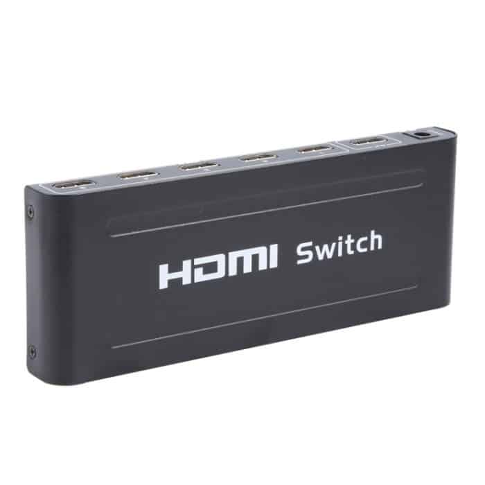 Full HD 1080P HDMI-Schalter mit 5 Anschlüssen, Fernbedienung und LED-Anzeige (schwarz) – Bild 3