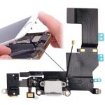 Originalversion Heckanschluss Ladegerät Flexkabel + Kopfhörer Audio Jack Ribbon Flexkabel für iPhone 5S (Weiß)
