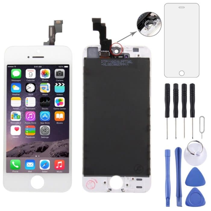 S-IP5S-0716W.jpg Digitizer-Baugruppe (Original-LCD + Rahmen + Touchpanel) für iPhone 5S, For iPhone 5S White, For iPhone 5S Black – Bild 1