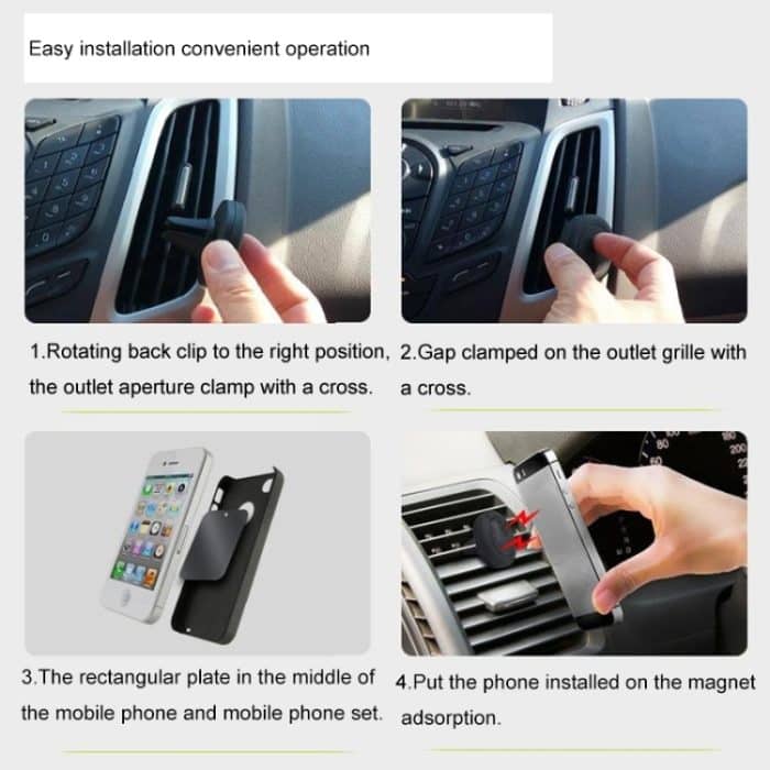 Young Player Car Magnetische Entlüftungshalterung Clip Holder Dock, Für iPhone, Galaxy, Sony, Lenovo, HTC, Huawei und andere Smartphones (schwarz) – Bild 11