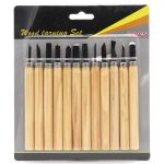 12 PCS / Set Verschiedene Holzschnitzwerkzeuge Set mit Edelstahlklinge und Holzgriff – Bild 5