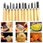 12 PCS / Set Verschiedene Holzschnitzwerkzeuge Set mit Edelstahlklinge und Holzgriff – Bild 6