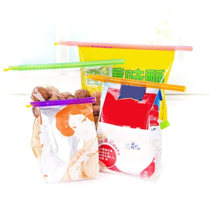 3 x Revolutionary Big Size Plastic Slide & Store Bag Sealer Halten Sie frische Bag Sealing Bar Rod Stick Strip – Bild 3