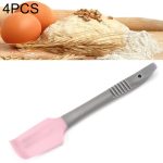 4 Stück Silikonschaber, Butterverteiler, Messer, Kuchenglätter, Kuchen-Backwerkzeug, Silicone Scraper(Pink), Silicone Scraper(Blue)