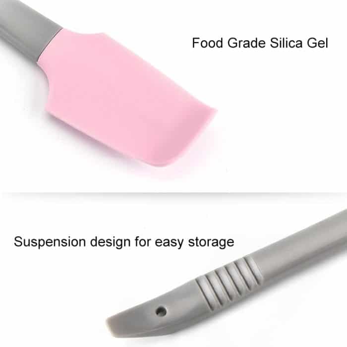 4 Stück Silikonschaber, Butterverteiler, Messer, Kuchenglätter, Kuchen-Backwerkzeug, Silicone Scraper(Pink), Silicone Scraper(Blue) – Bild 4