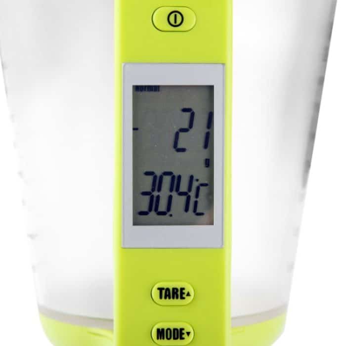 Digitalwaage mit Messbecher / Thermometer (grün) – Bild 6