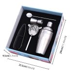 5 in 1 Classic Edelstahl-Shaker-Set, Kapazität: 550 ml (Shaker + Jigger + Sieb + Eisclip + Rührrohr) (Silber) – Bild 8