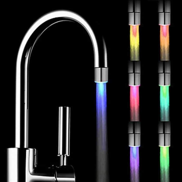 Temperaturempfindlich 7 Farbverlauf LED Wasserhahn Licht Wasserstrom Farbwechsel Wasserhahn Wasserhahn für Küche und Bad – Bild 1