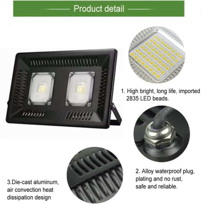 2 x 48 LED SMD 2835, Lichtstrom: > 8000LM, PF > 0,9, RA > 80, AC 90-140V, 100W White, 100W Warm White – Bild 3