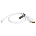 Mini DisplayPort zu DVI 24 + 1 Adapter für Kabelkonverter, Kabellänge: 1,8 m (weiß) – Bild 2