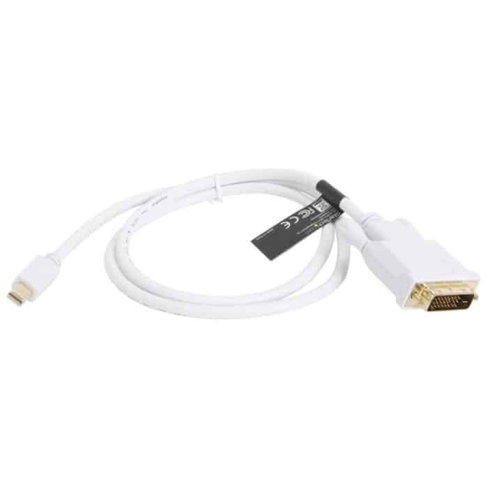 Mini DisplayPort zu DVI 24 + 1 Adapter für Kabelkonverter, Kabellänge: 1,8 m (weiß) – Bild 2