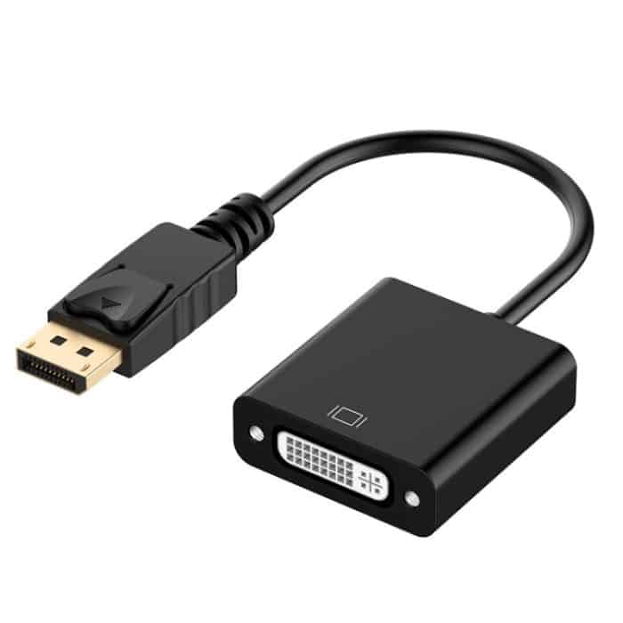 DisplayPort-Stecker auf DVI 24 + 5-Buchse, Kabellänge: 12 cm (schwarz) – Bild 1