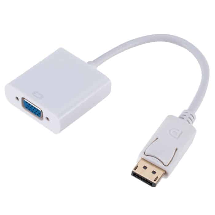 S-MAC-0249W.jpg DisplayPort-Stecker auf VGA-Buchse-Konverter, Länge: 20 cm, DP Male to VGA Female 20cm White, DP Male to VGA Female Black – Bild 1
