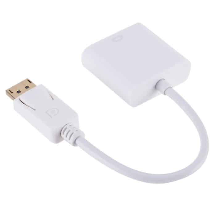 DisplayPort-Stecker auf VGA-Buchse-Konverter, Länge: 20 cm, DP Male to VGA Female 20cm White, DP Male to VGA Female Black – Bild 3