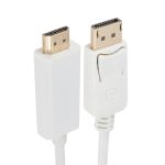DisplayPort-Stecker auf HDMI-Stecker-Adapterkabel, Länge: 1,8 m, DP to HDMI Male White, DP to HDMI Male (Gold plated) – Bild 2