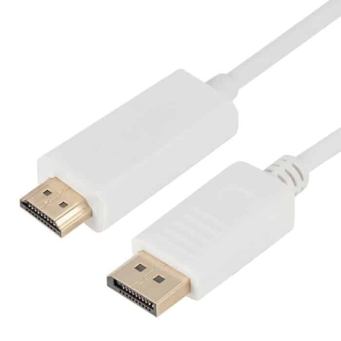 DisplayPort-Stecker auf HDMI-Stecker-Adapterkabel, Länge: 1,8 m, DP to HDMI Male White, DP to HDMI Male (Gold plated) – Bild 3