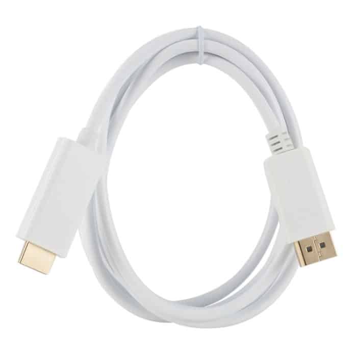 DisplayPort-Stecker auf HDMI-Stecker-Adapterkabel, Länge: 1,8 m, DP to HDMI Male White, DP to HDMI Male (Gold plated) – Bild 4