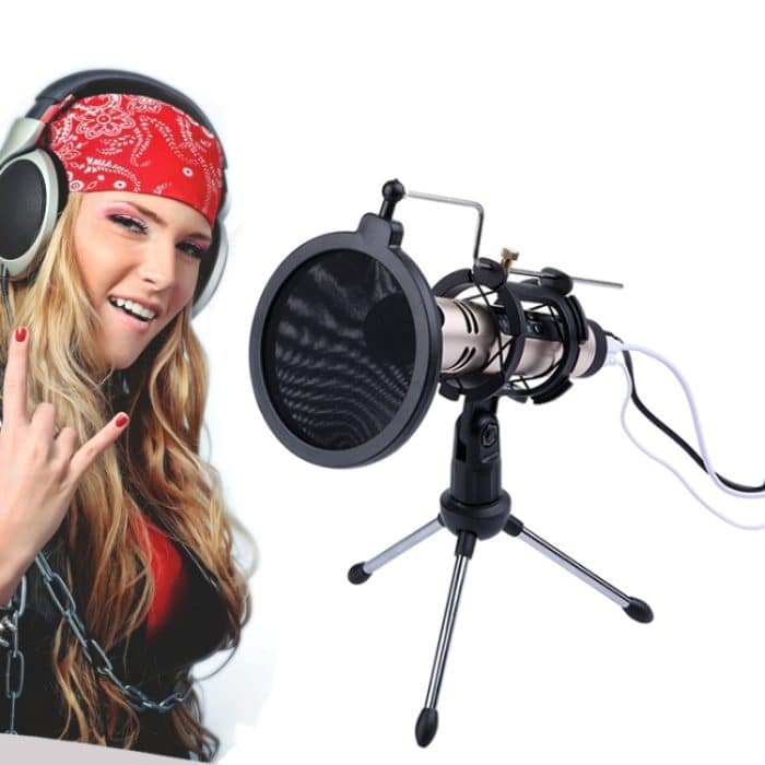 PS-5 Universal Live Broadcast Halterung Stativhalter mit Anti-Spray-Netz & Mikrofonclip & stoßfestem Clip, Für iPhone, Galaxy, Sony, Lenovo, HTC, Huawei und andere Smartphones – Bild 1