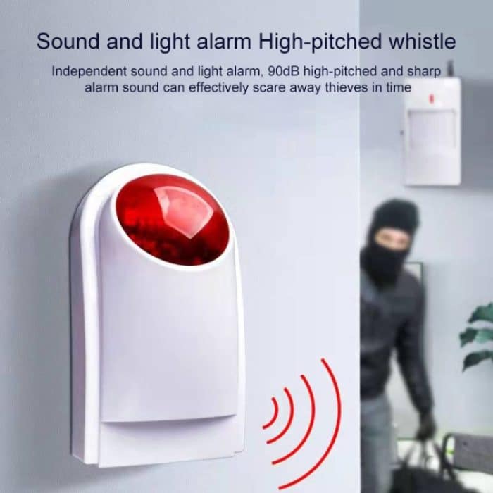 Außensirene mit roter Taschenlampe, kann 1,2 A 12 V als Backup-Batterie verwendet werden, PA-100, PA-100 Red – Bild 4