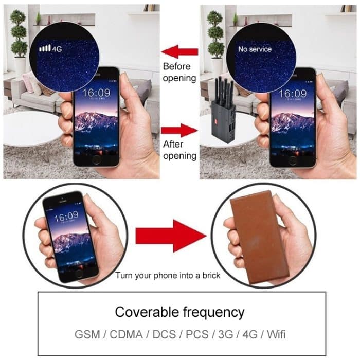 JAX-121A-8 GSM / DCS / WiFi / 3G / 4G / GPS / LOJACK Signalisolator für Mobiltelefone, Reichweite: 20 Meter – Bild 8