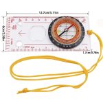 2 in 1 Kompass mit Kartenmesslineal Lanyard Emergency Survival Tool (transparent) – Bild 2