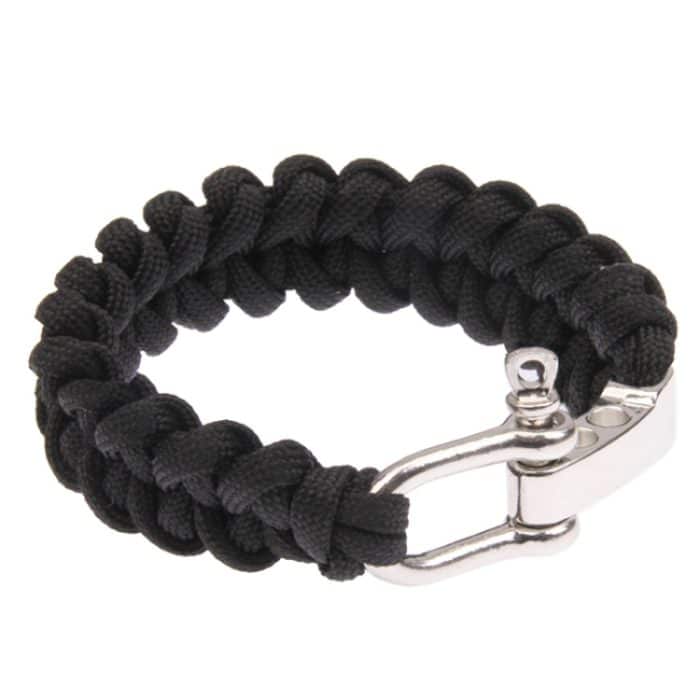S-OG-2300B.jpg Multifunktionale Survival-Armbänder aus geflochtenem Nylon mit verstellbarem Edelstahlbügel, Steel Shackle – Bild 1