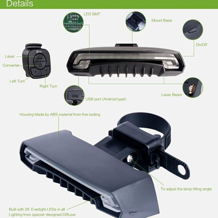 Meilan X5 Wireless Fernbedienung Laser Rückleuchte für Fahrrad, wasserdicht Stufe: IPX4 – Bild 12