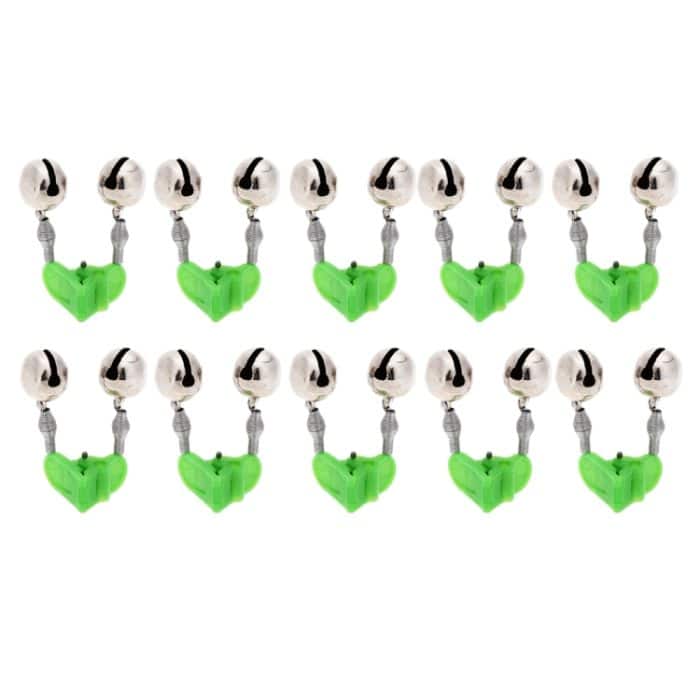 S-OG-3492.jpg 10 PCS Angelzubehör Twin Bells Clip On Angelrute Angelköder Alarm, zufällige Farbabgabe – Bild 1