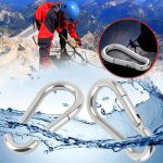 M5 Edelstahl Karabiner Federhaken Multi-Tool Bergsteiger Schnalle Lock Camping Haken Seil, Innendurchmesser: 4,9 mm – Bild 8