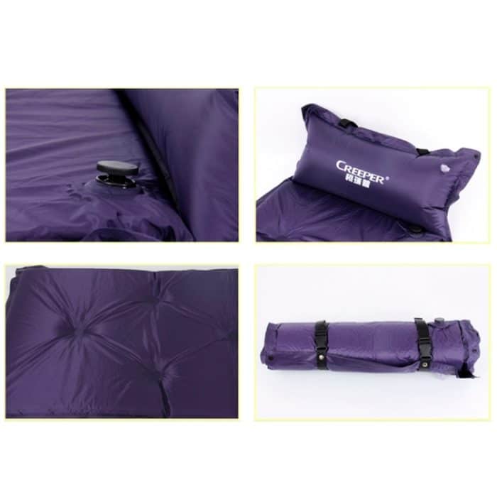 Automatisch aufblasbare Isomatte, feuchtigkeitsbeständige Unterlage mit Kissen, 183x57x2.5cm Purple, 183x57x2.5cm Green – Bild 3